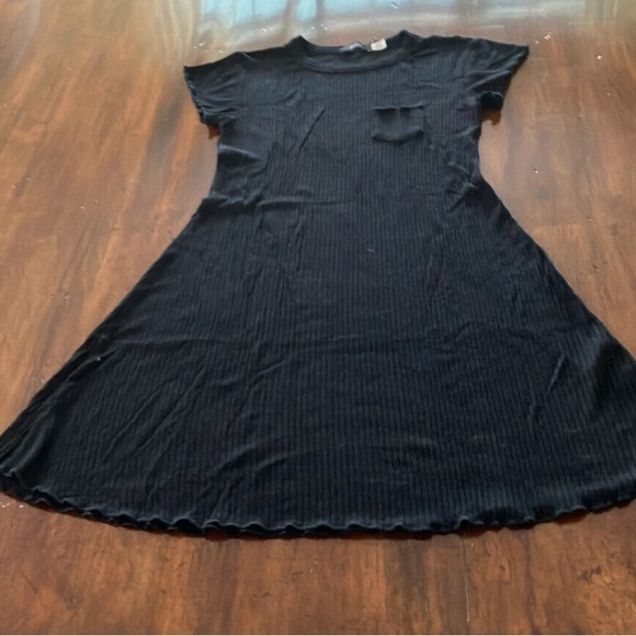 BDG Dresses & Skirts - BDG Small black dress Short sleeve Black Ribbed A-Line Dress